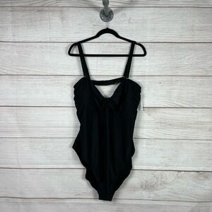 Old Navy Plus Size Tie-Front Keyhole Bandeau-Style One-Piece Swimsuit Size 4X